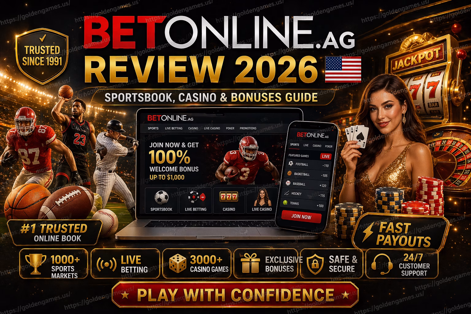 BetOnline.ag Review 2026 🇺🇸 Sportsbook, Casino & Bonuses