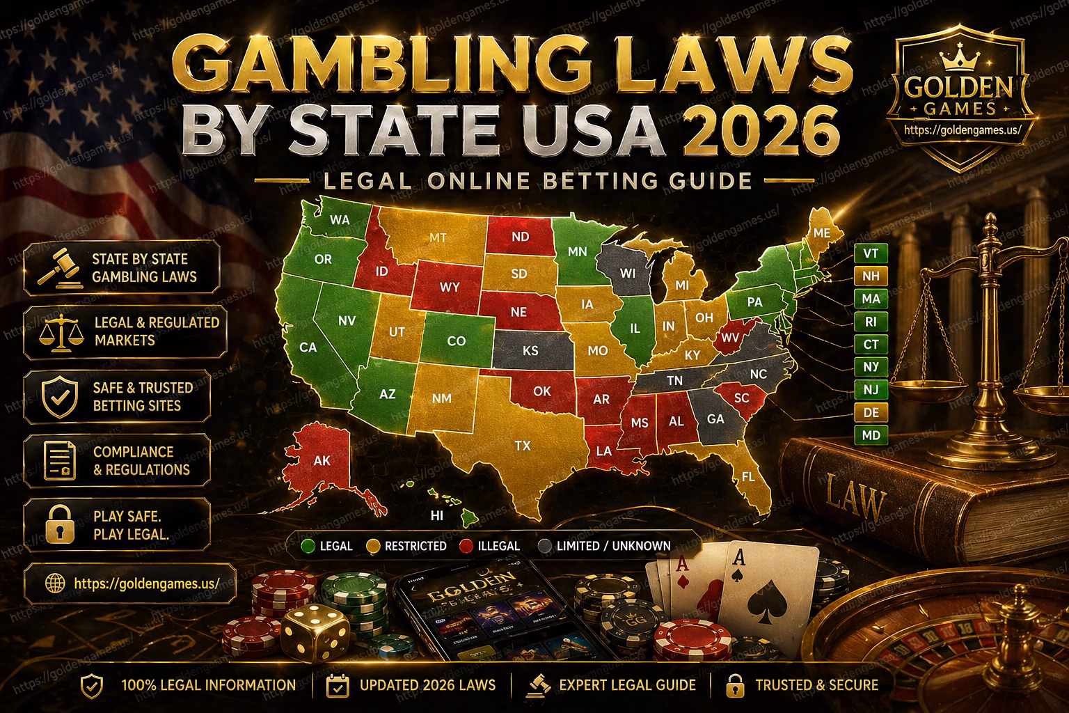 Gambling Laws by State USA 2026 Full Legal Betting Guide
